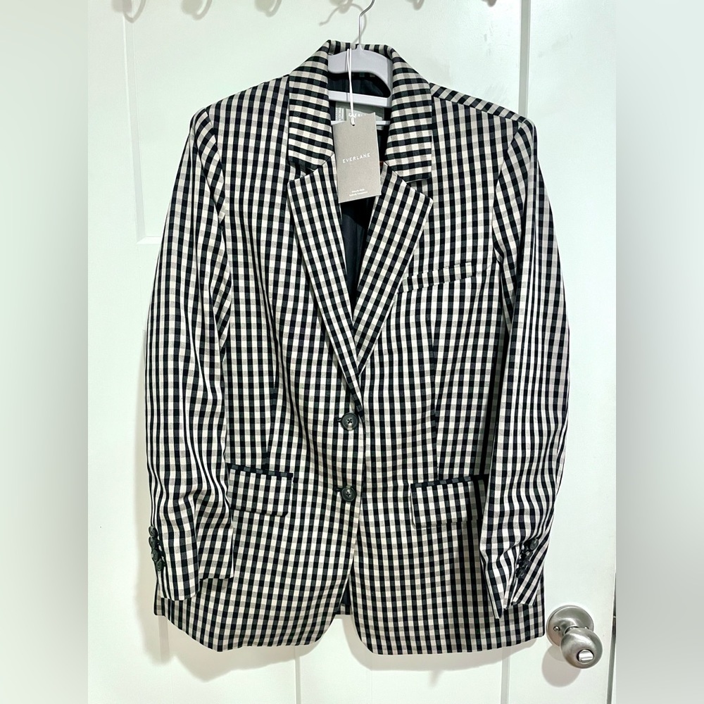 Everlane The Tencel Oversized Blazer, Khaki/Black